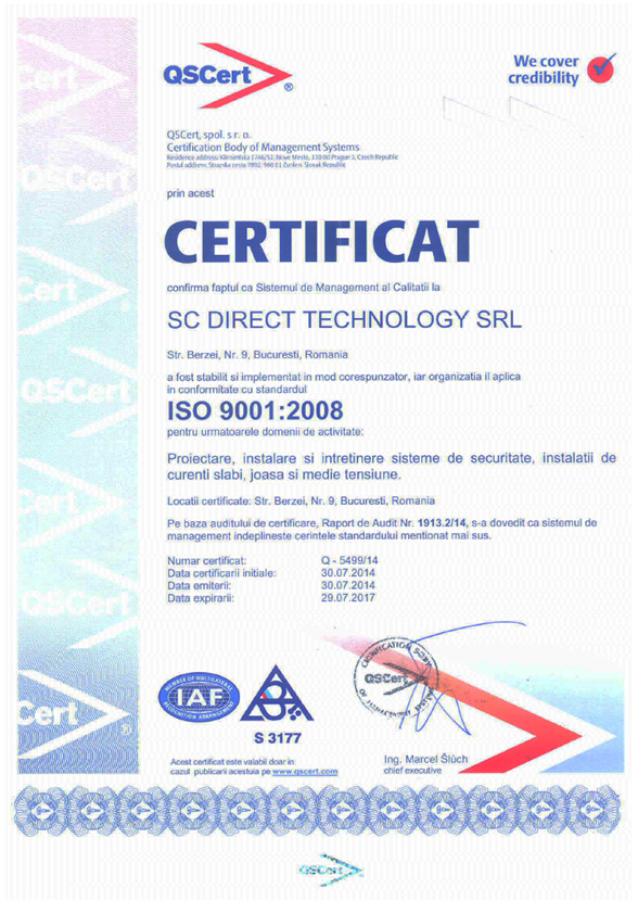 certificat ISO9001