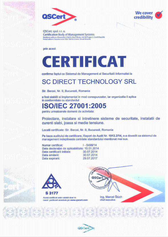 certificat ISO 27001
